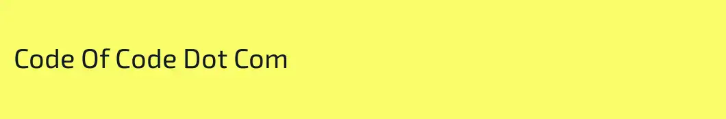 Code Of Code Dot Com